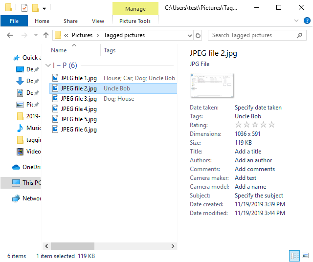 Tagging Files With Windows 10